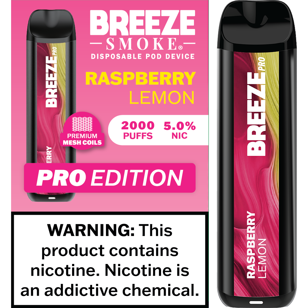 Breeze Pro Raspberry Lemon - Disposable Vape Flavors